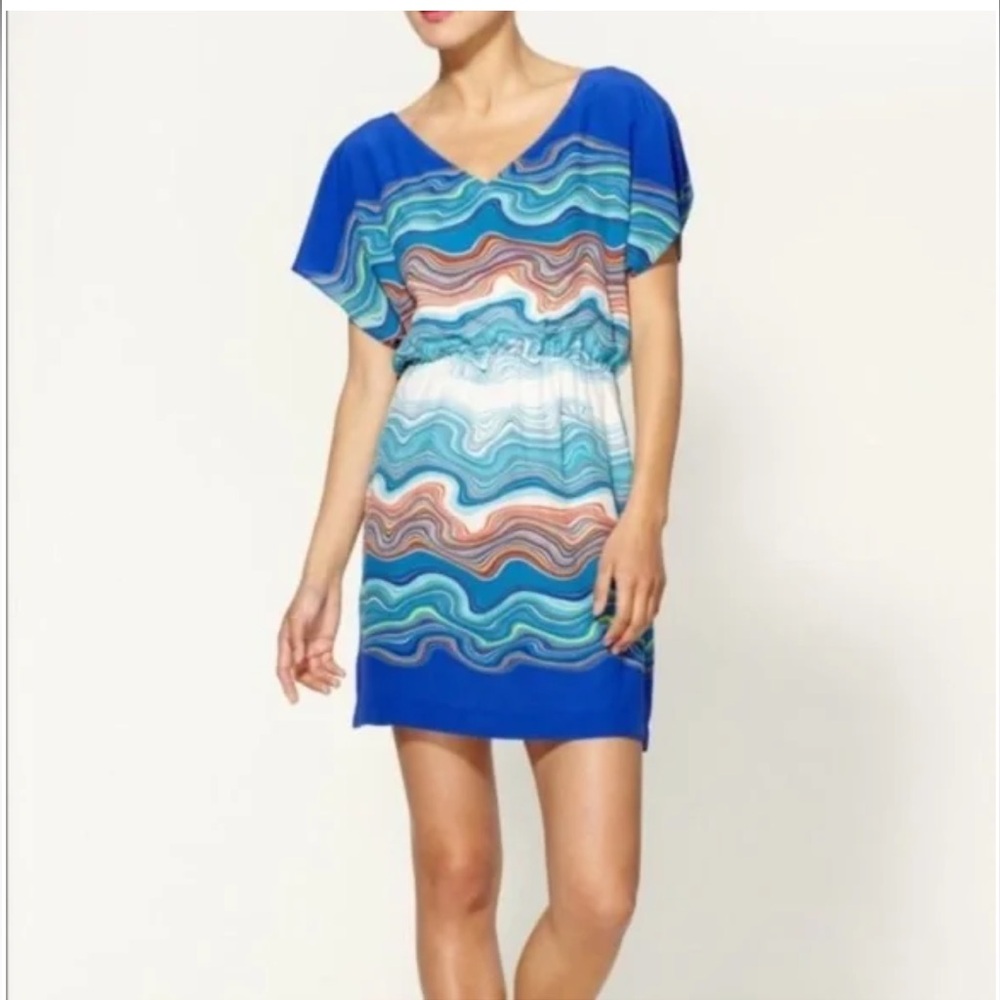 Trina Turk Caspian Agate Swirl 100% Silk Dress